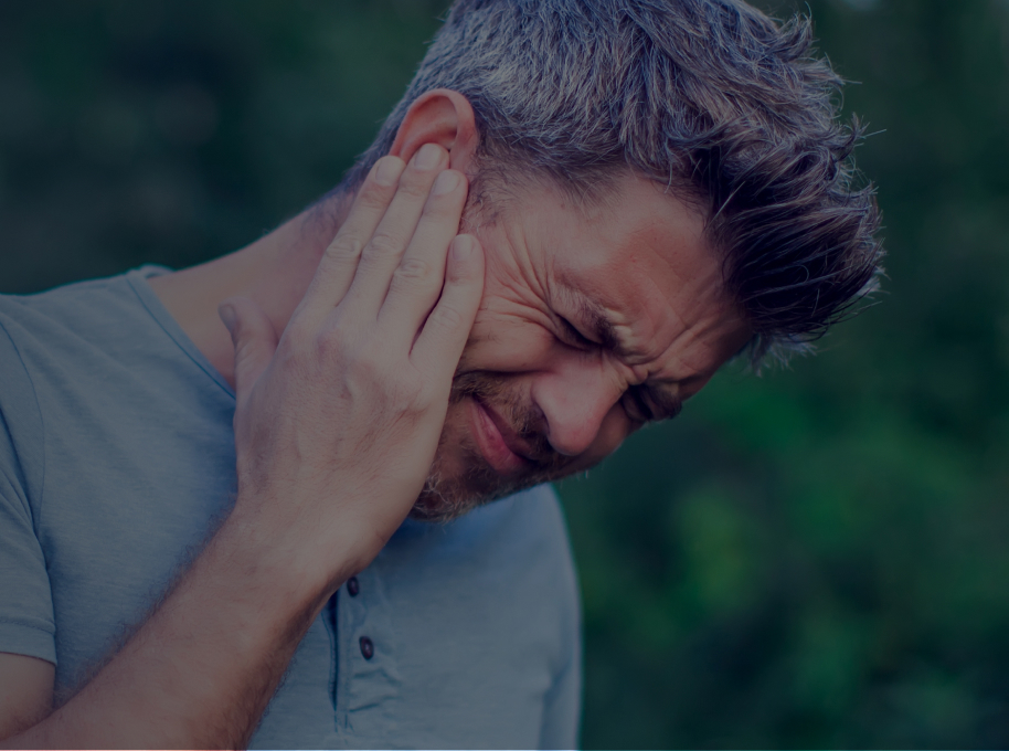 man with ear pain