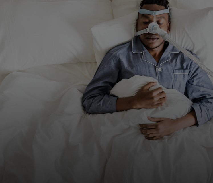 Man with CPAP machine